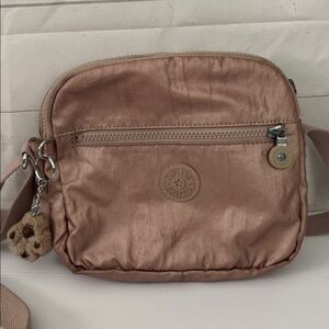 Kipling Metallic Dusty Pink Small Crossbody Bag
